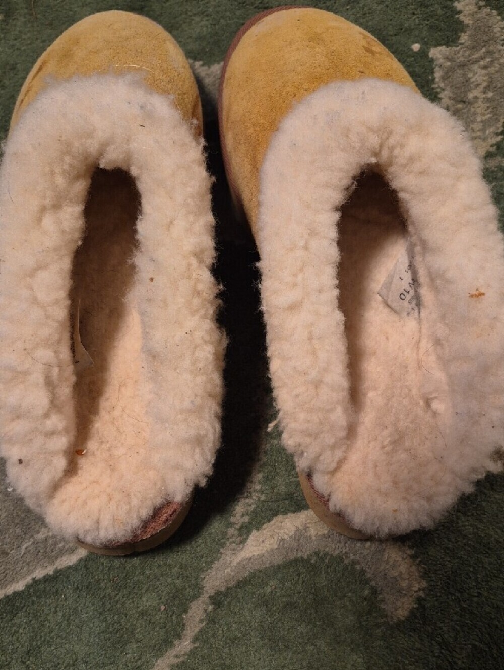 UGG Yellow Suede Shearling-Lined Slippers - Picture 5 of 5
